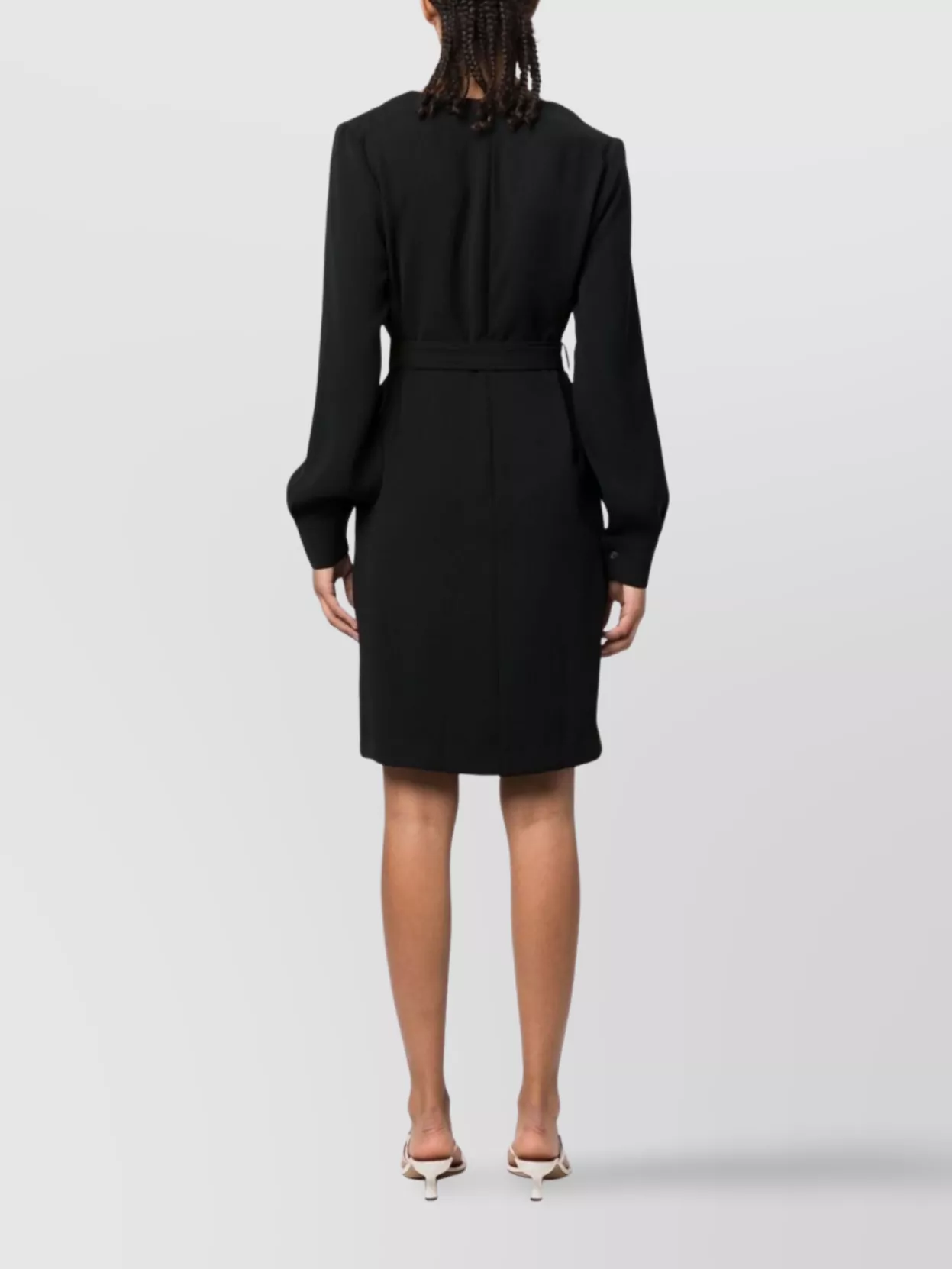 Parosh Belted V-Neck Above-Knee Minidress