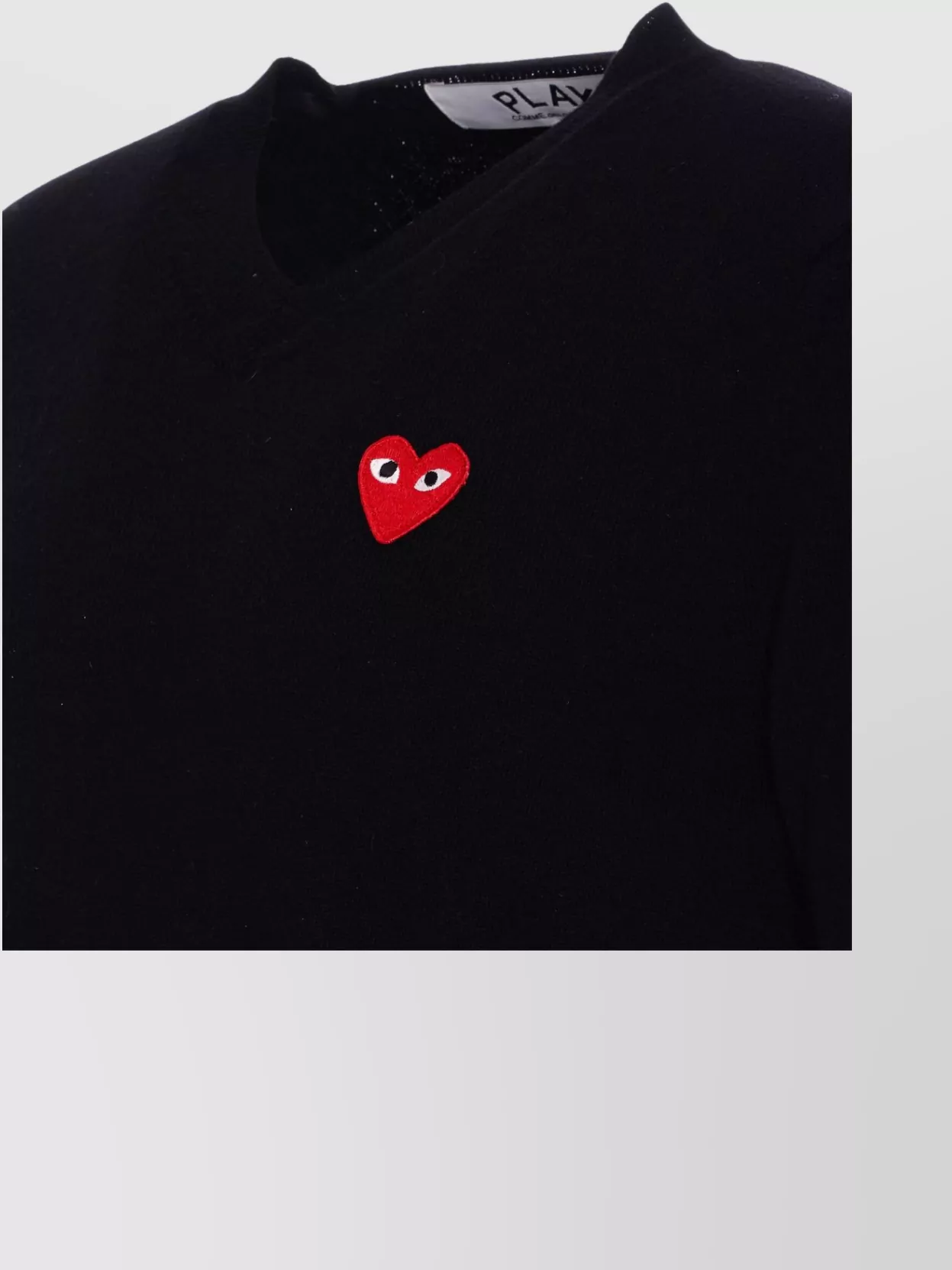 Comme Des Garçons Play Crewneck Sweater With V-Neckline And Ribbed Finish
