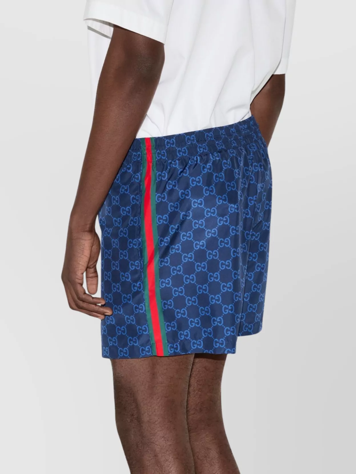 Gucci Striped Swim Shorts With Side And Back Pockets