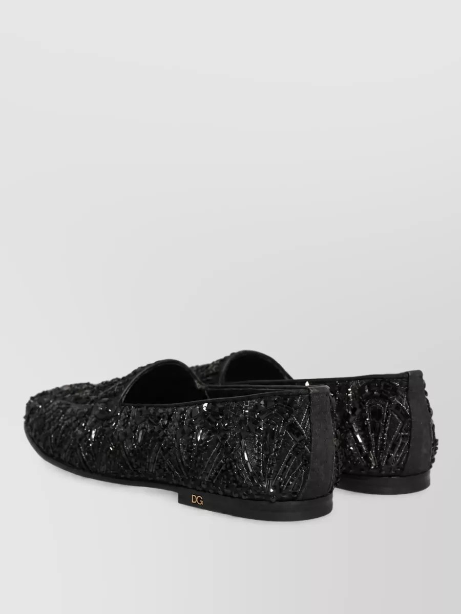 Dolce&Gabbana Leather Embroidered Loafers