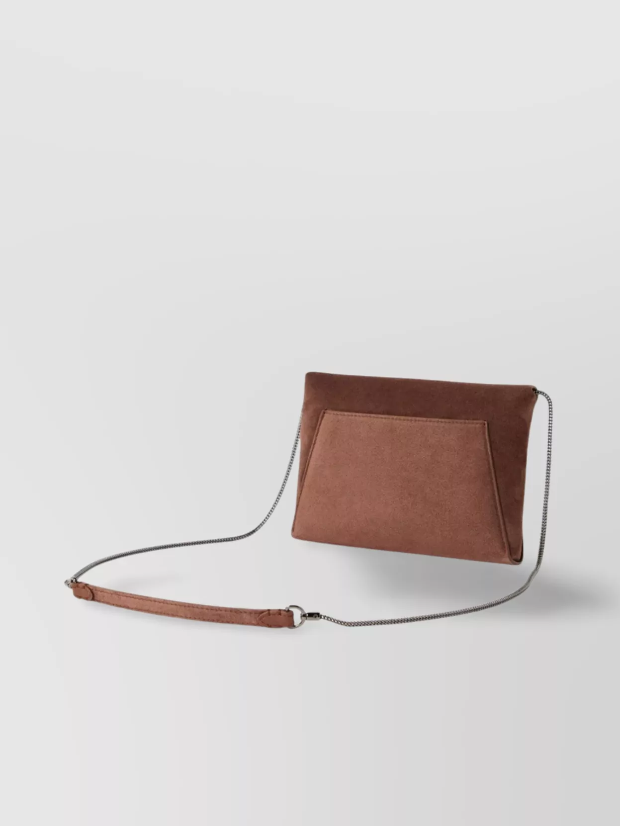 Brunello Cucinelli Small Envelope Suede Clutch Bag With Monili Decoration