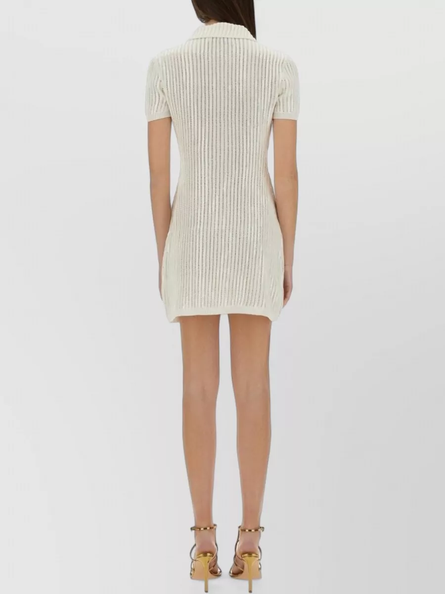 Self-Portrait Cashmere Slim-Fit Mini Crochet Knitted Dress