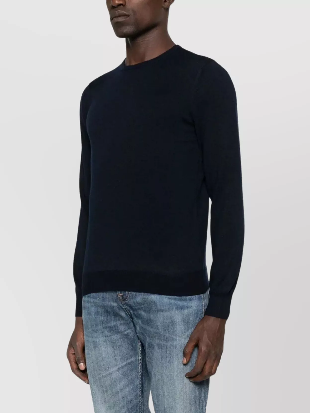 Tagliatore Crew Neck Long Sleeve Ribbed Sweater