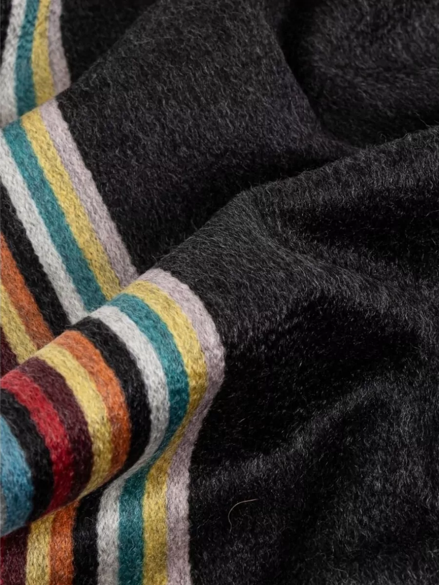 Paul Smith Striped Fringed Cashmere Scarf