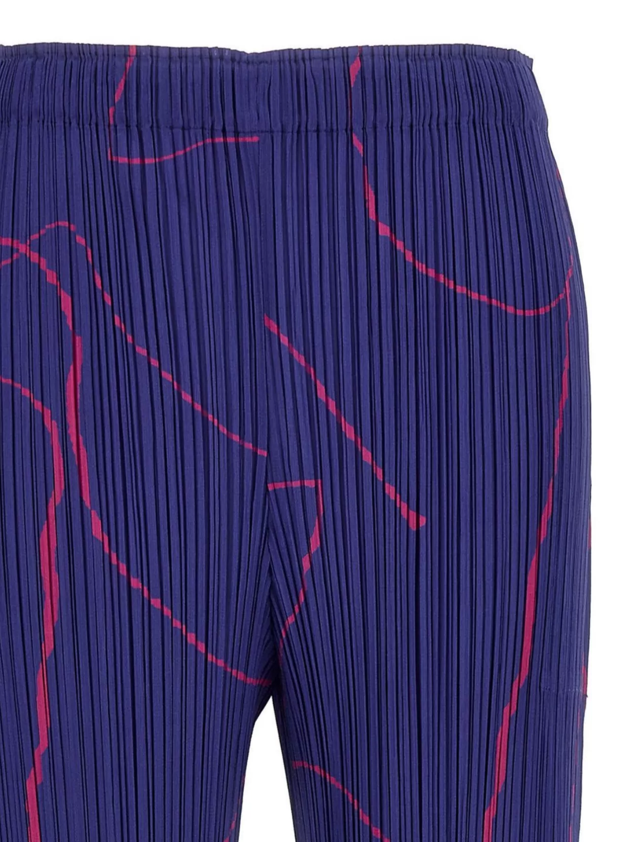 Pleats Please Issey Miyake Abstract Pattern Trousers Elastic Waistband