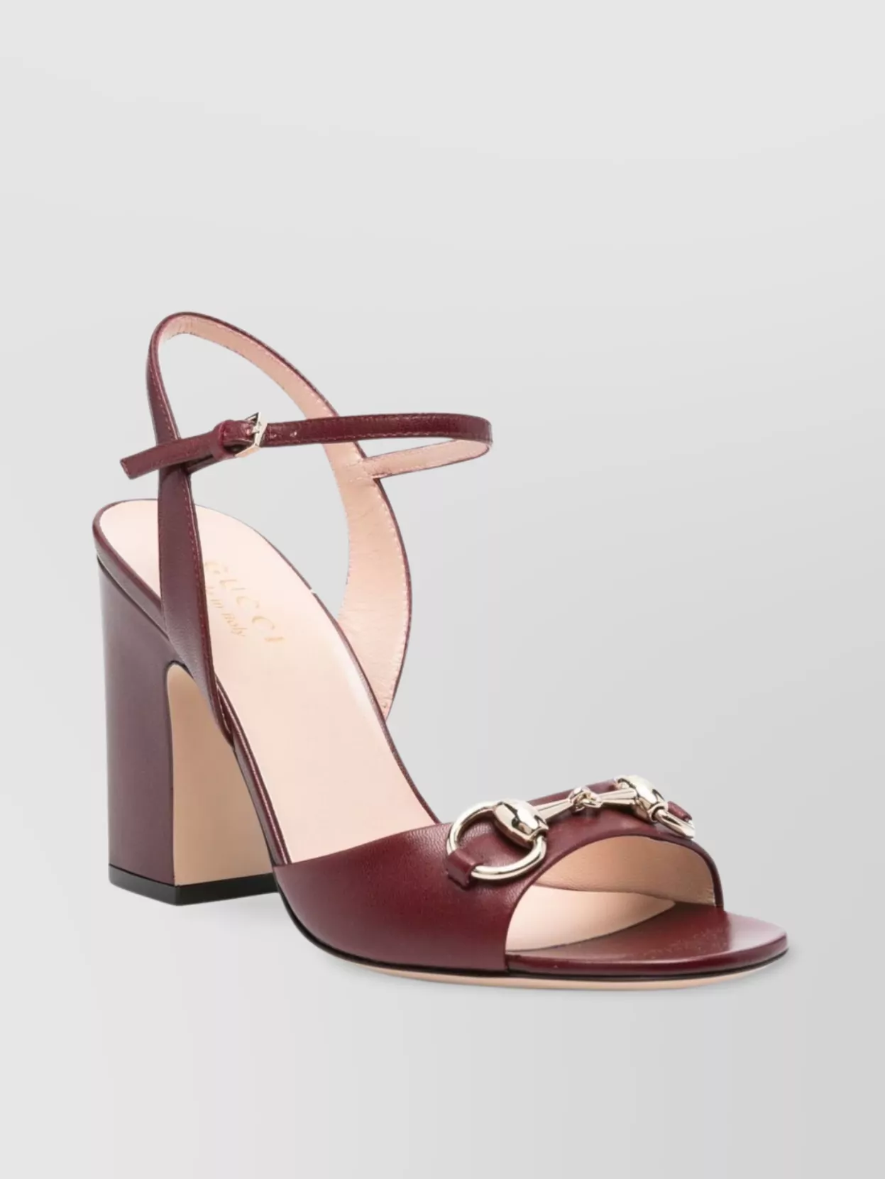 Gucci Horsebit Leather Sandals Block Heel