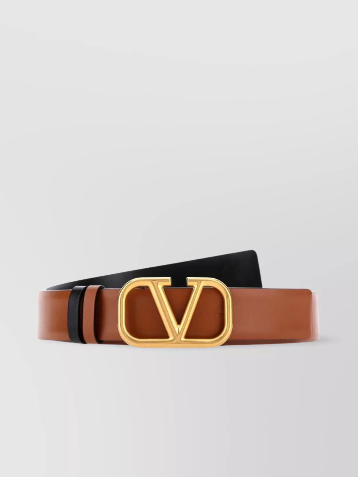 Valentino Garavani Leather Vlogo Signature Reversible Belt In Brown
