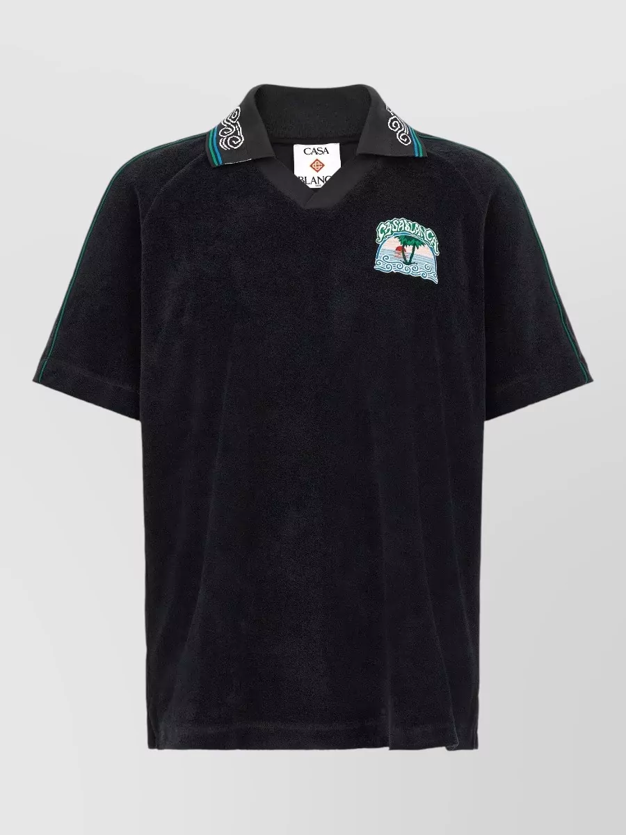 Casablanca Towelling cotton polo shirt