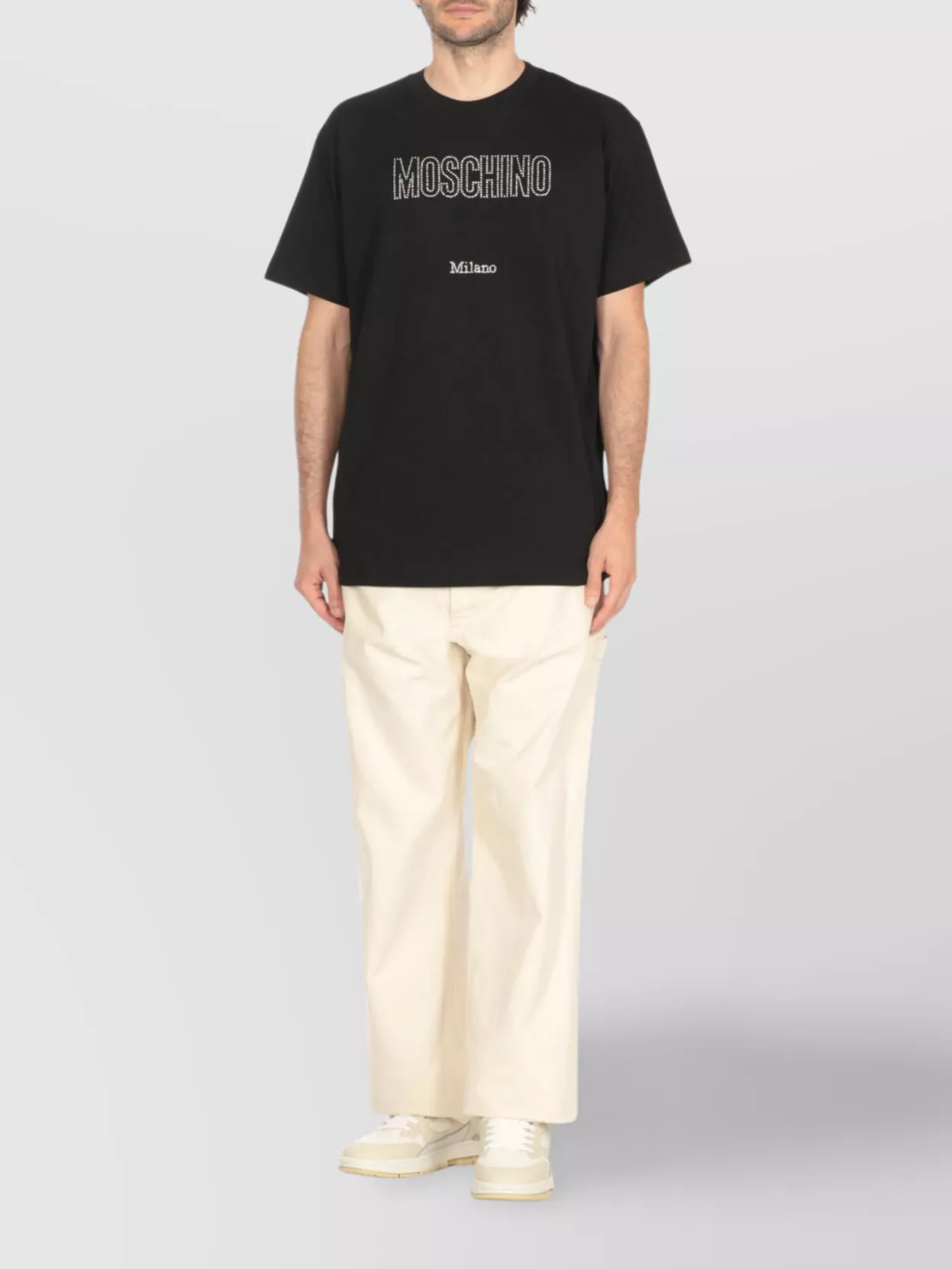 Moschino Cotton T-Shirt Rhinestone Embellishment