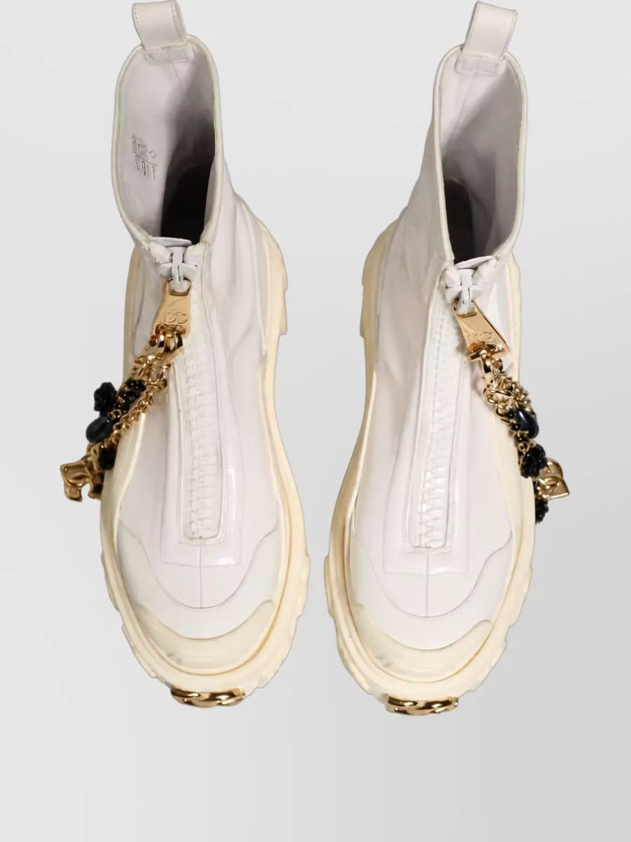 Dolce&Gabbana Leather Logo High-Top Sneakers