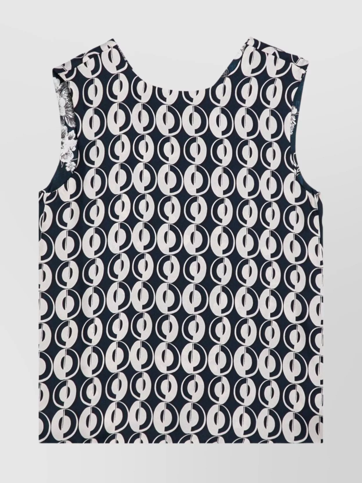 Max Mara Reversible Geometric Pattern Sleeveless Top In Blue