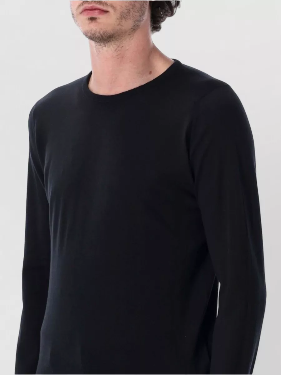 John Smedley Cotton Fine-Knit Crew-Neck Long-Sleeve Sweater