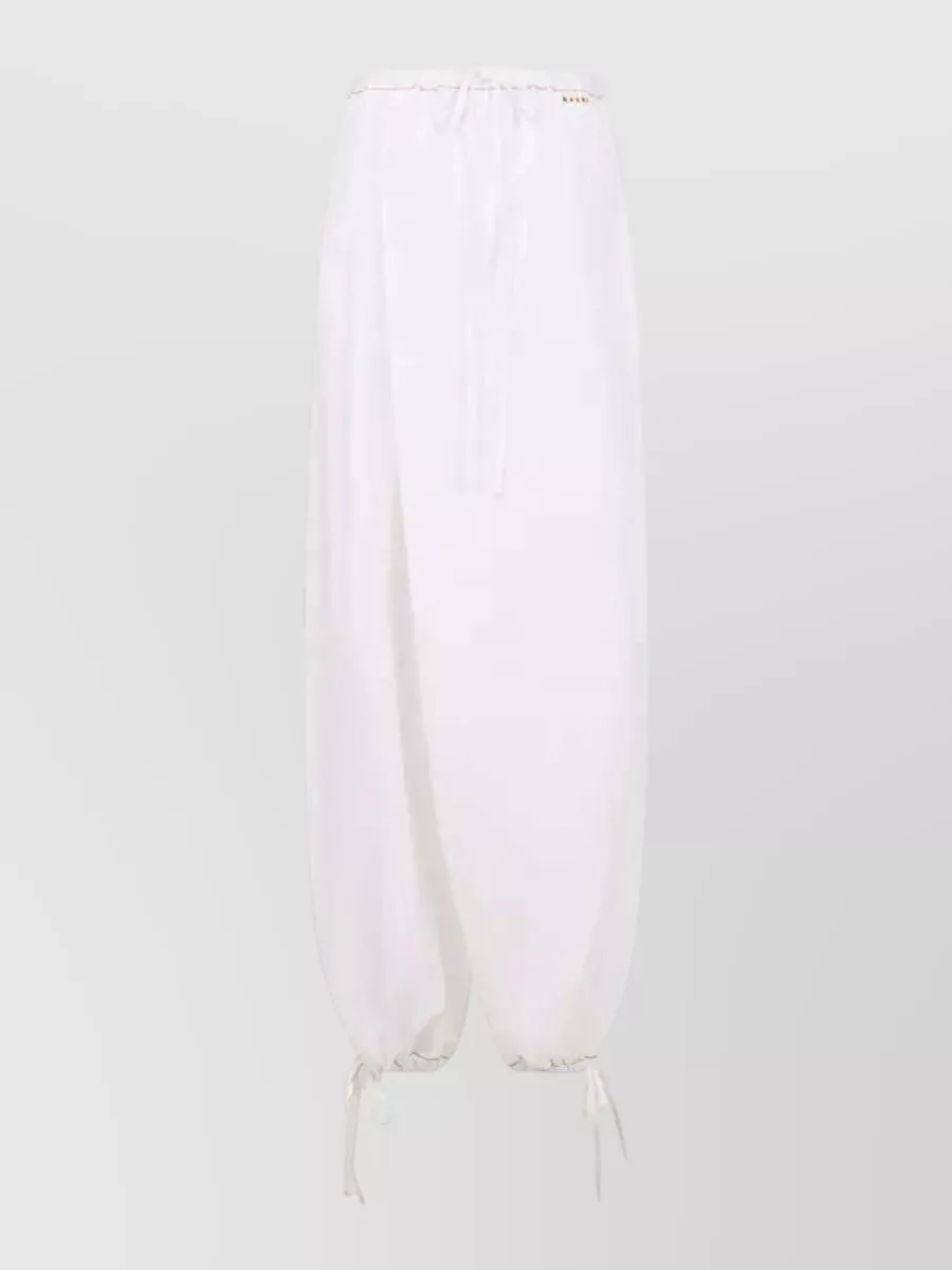 Marni Wide Leg Trousers Side And Welt Pockets In White