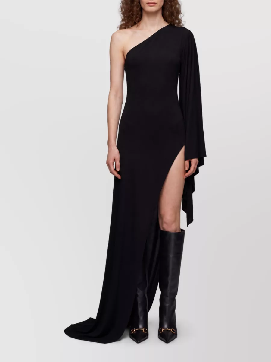 Gucci viscose asymmetric one-shoulder maxi dress