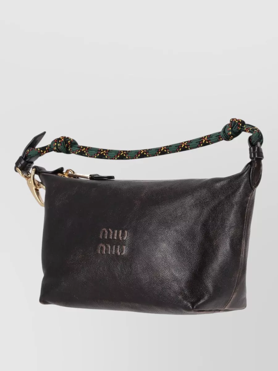 Miu Miu Nappa Purse With Detachable Strap And Handle In Black