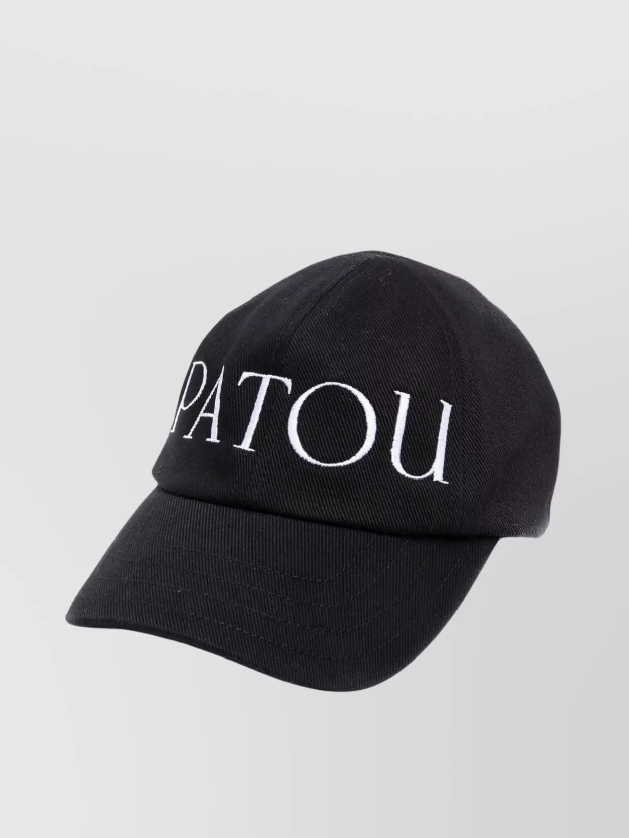 Shop Patou Curved Brim Six-panel Hat In Black