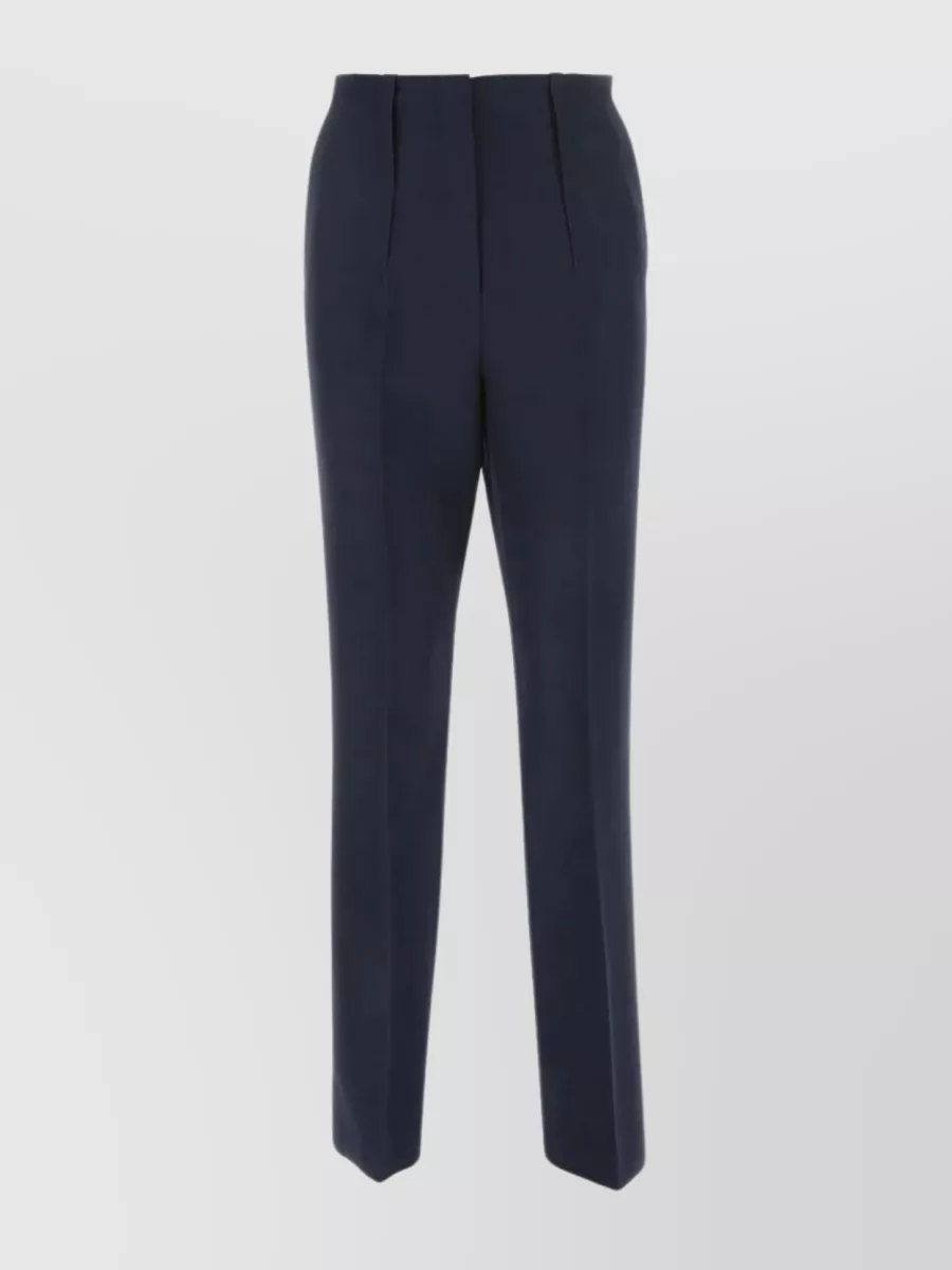 Shop Fendi Tailored High-waisted Wool Trousers In Blue