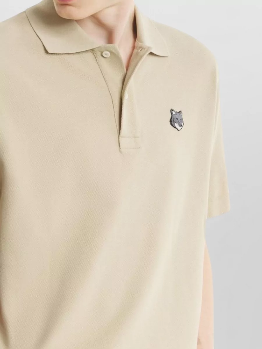 Maison Kitsuné Fox Head Cotton Polo Shirt Style