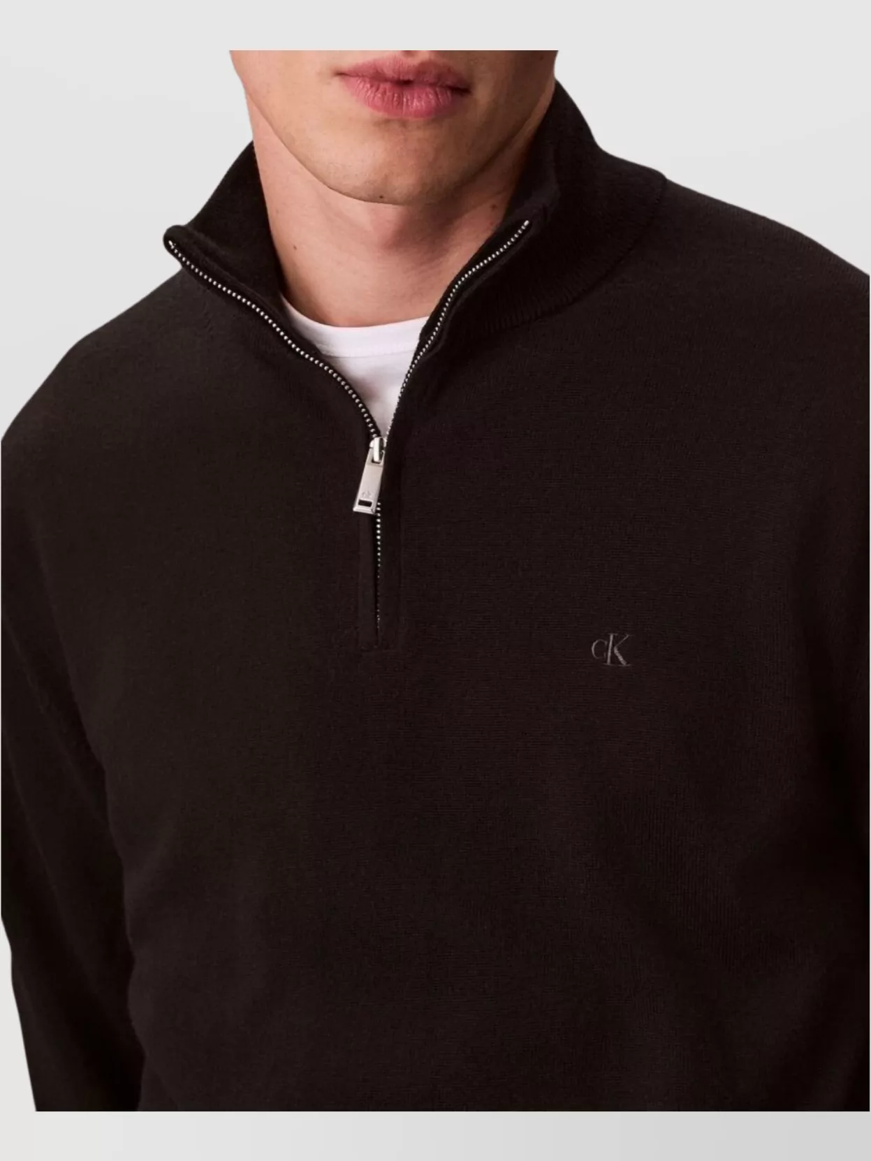 Calvin Klein Wool Crewneck Sweater With Ribbed Cuffs And Hem