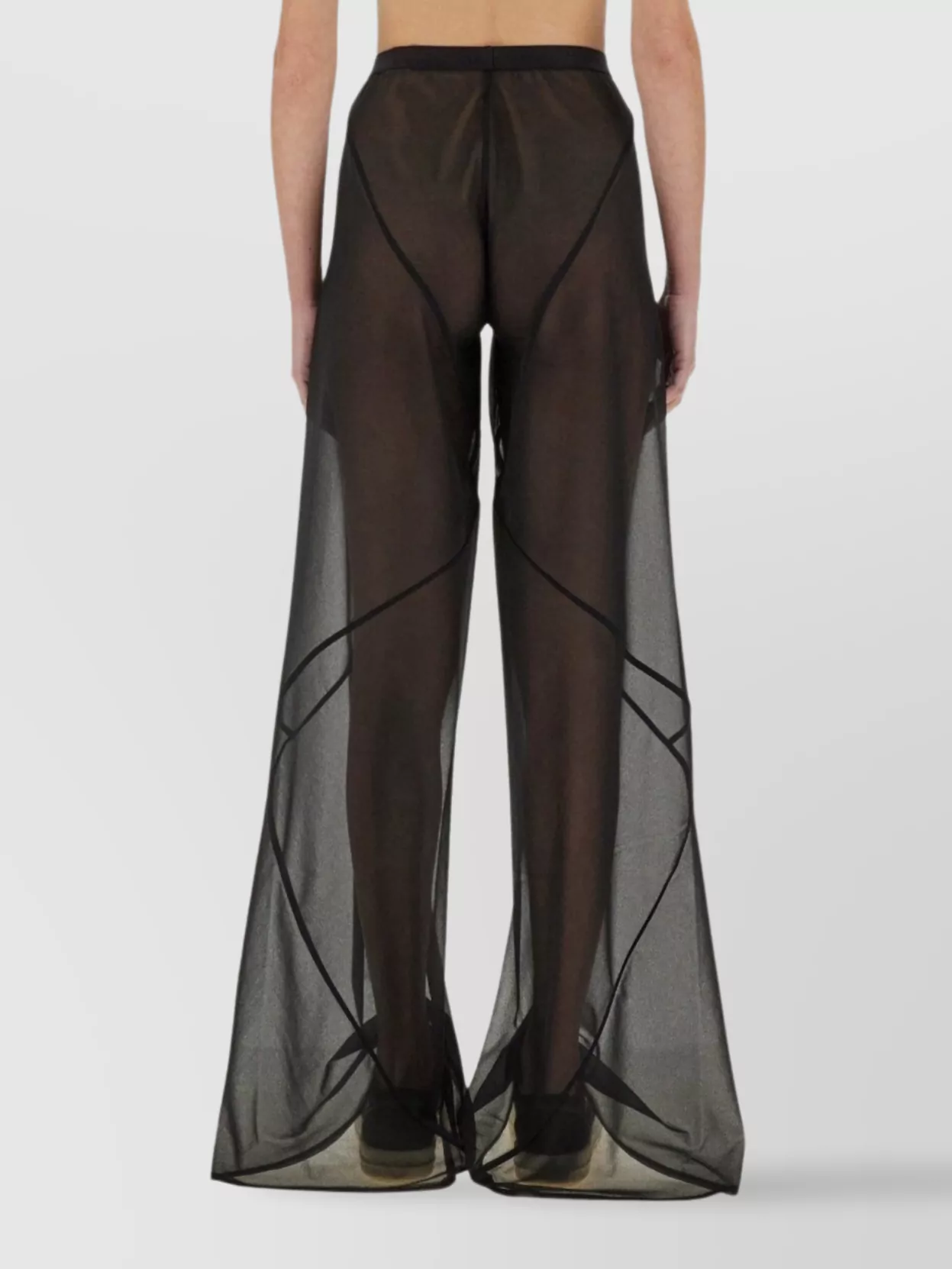Shop Rick Owens Bias Farrah Sheer Wide-leg Trousers