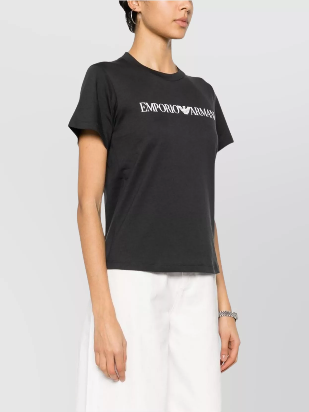 Emporio Armani Cotton Crew Neck Logo Shirt