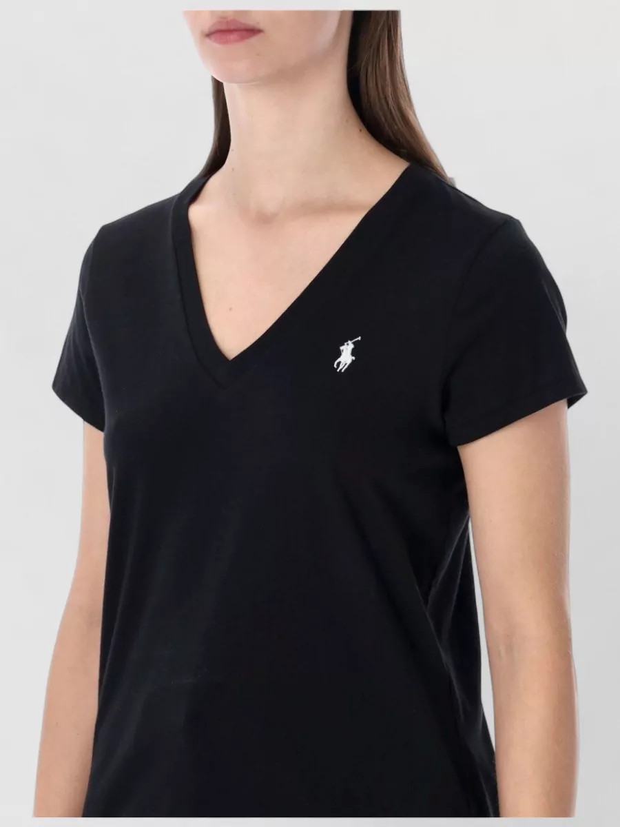 Polo Ralph Lauren Knit Top Short Sleeves V Neck Style