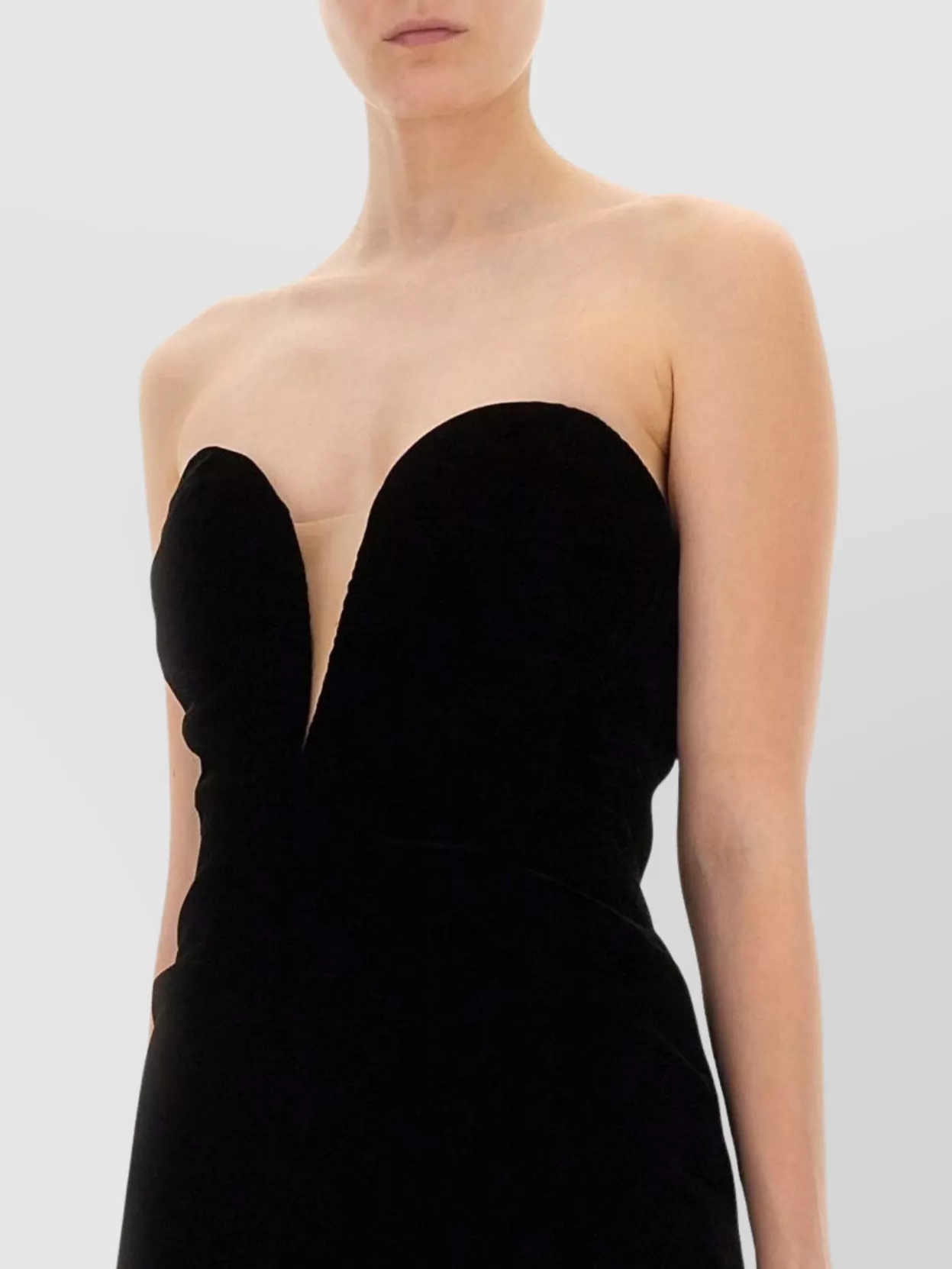 Tom Ford Strapless Plunging Neckline Midi Fitted Dress