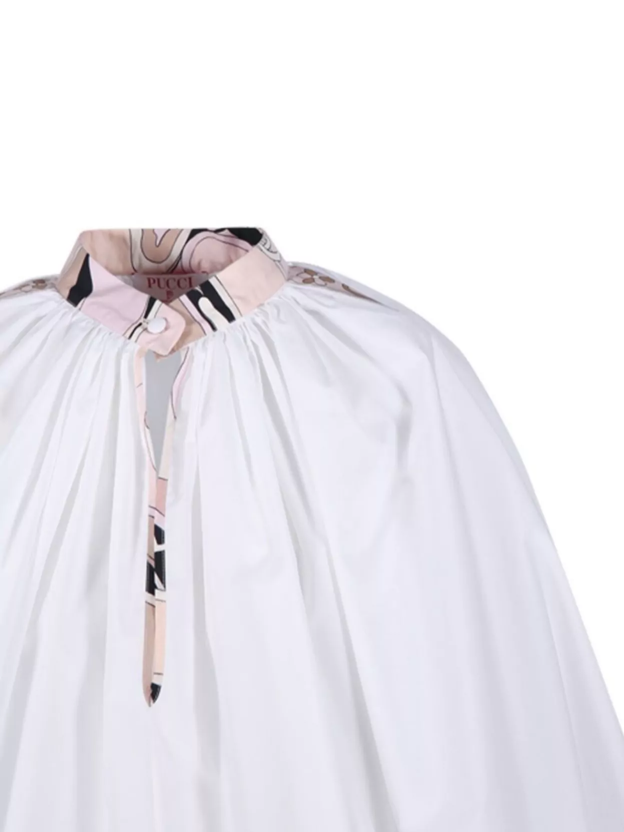 Pucci Emilio High-neck Cotton Blouse With Drawstring Closure
