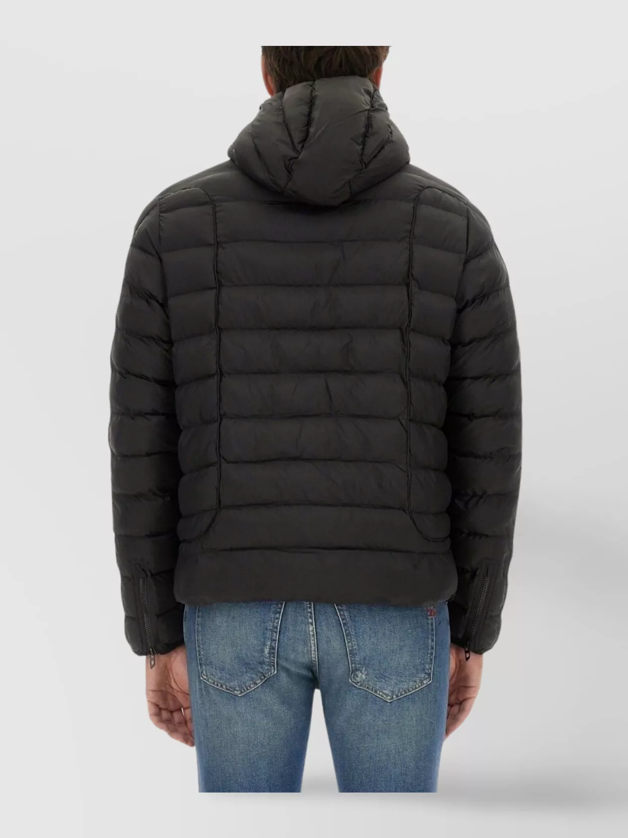 Diesel Hooded Quilted Jacket Side Pockets