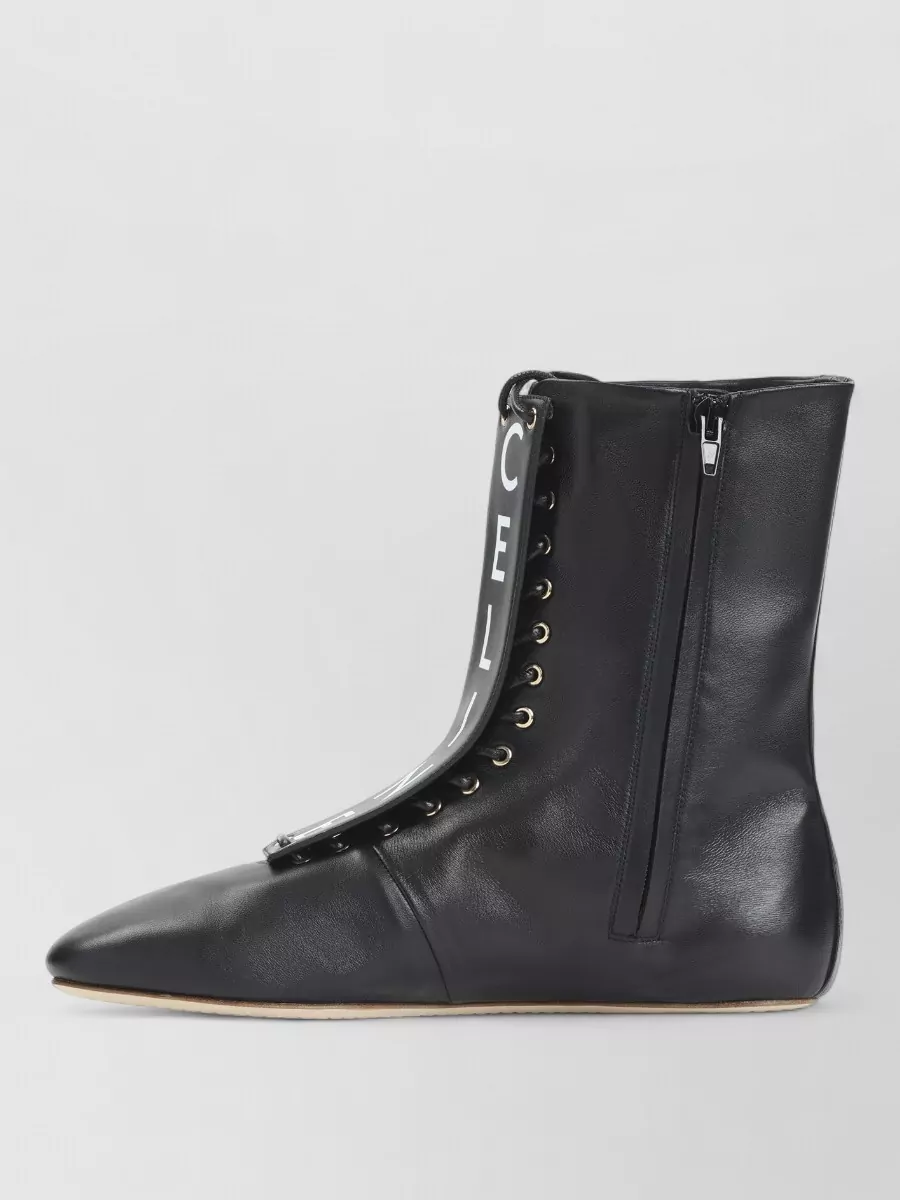 Celine Lamb Leather Lace-Up Boots