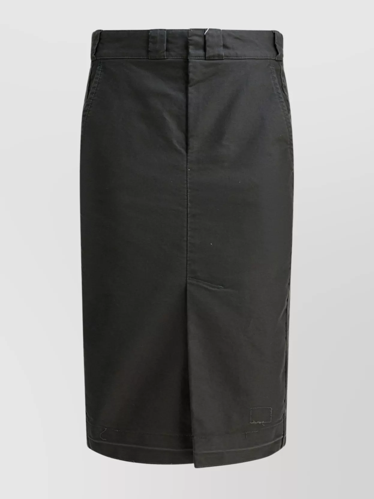 Maison Margiela Midi Skirt With Back Pocket And Front Slit In Black