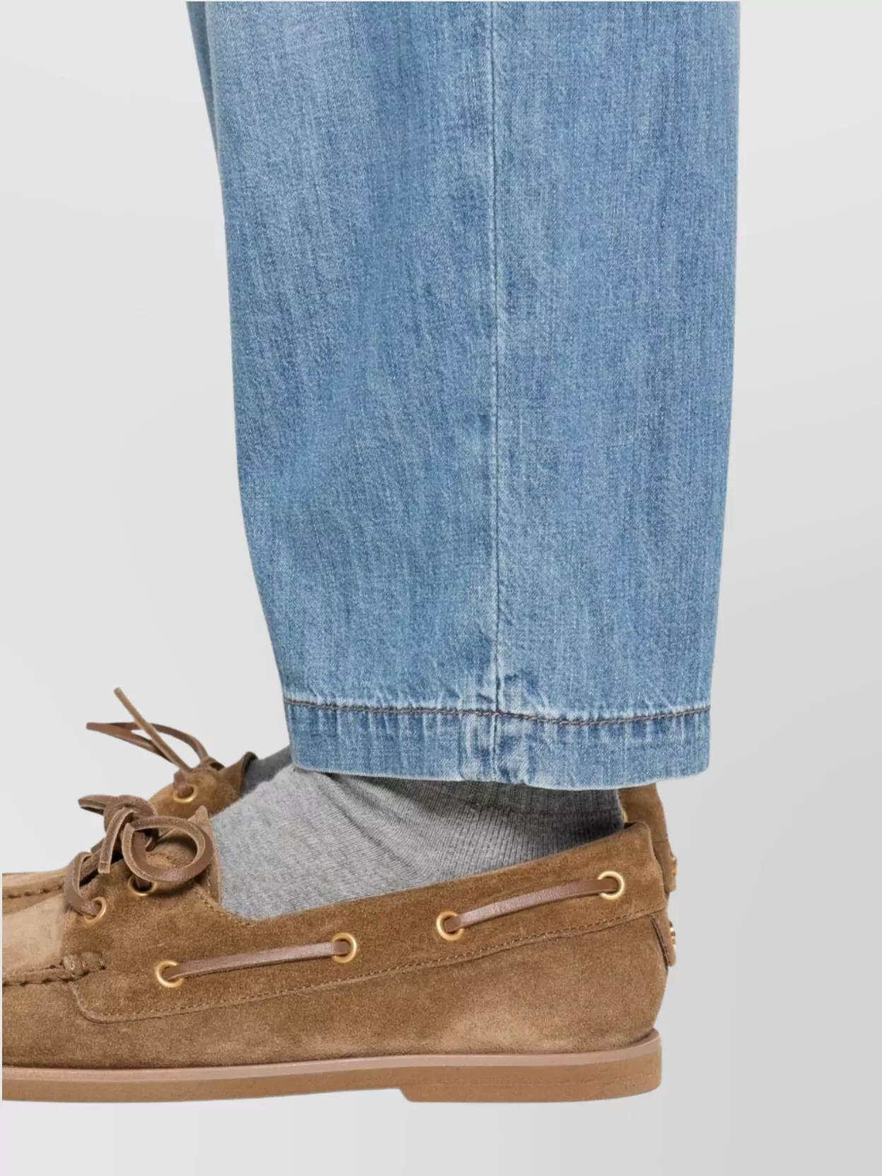 Brunello Cucinelli Elasticated Waistband Denim Trousers With Rivet Detailing