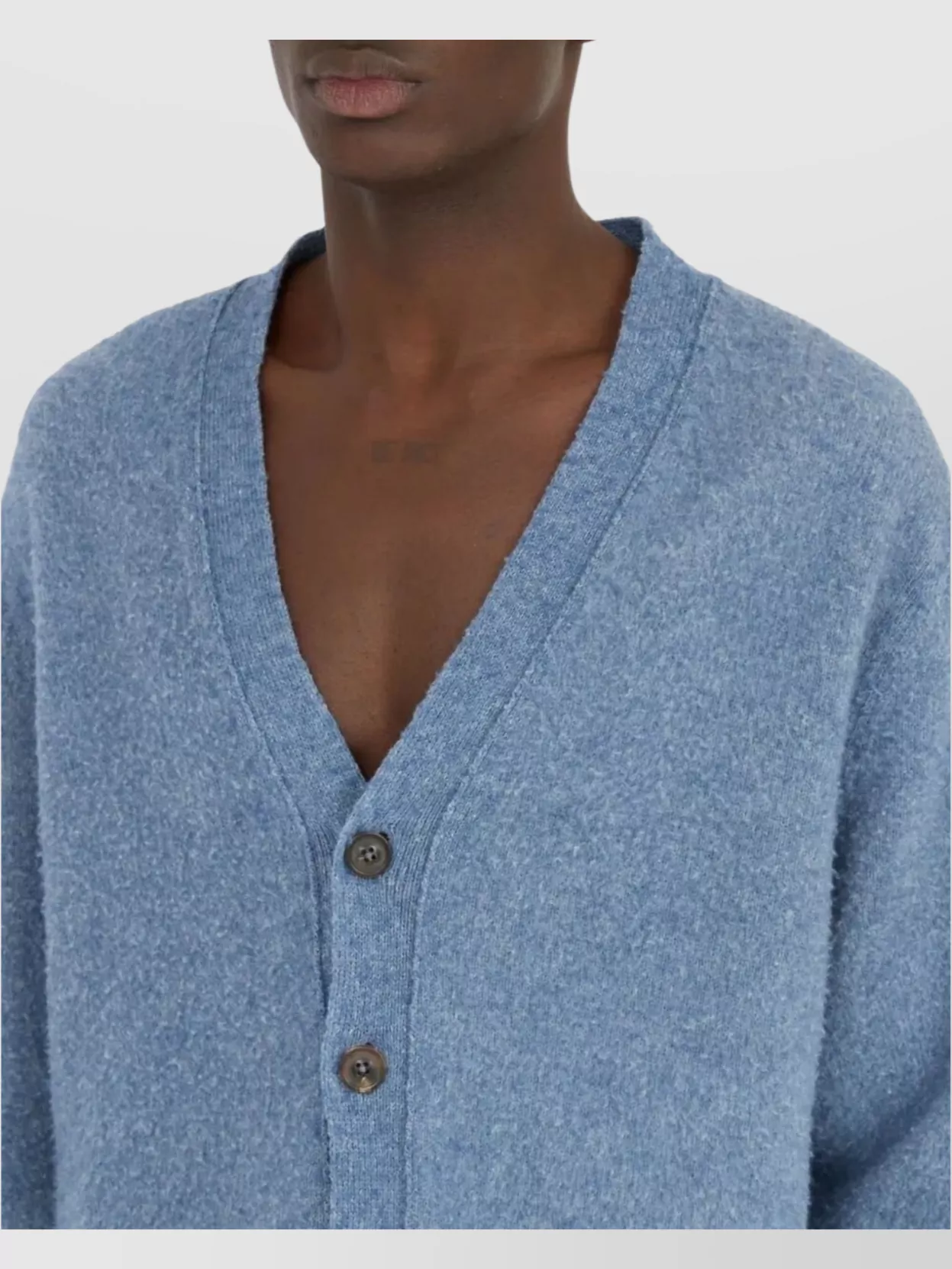Maison Margiela Ribbed V-Neck Long Sleeve Cardigan