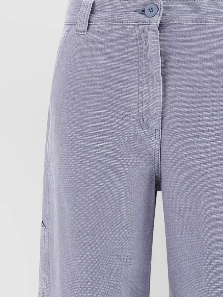Weekend Max Mara Cotton Wide-Leg Mid-Rise Trousers