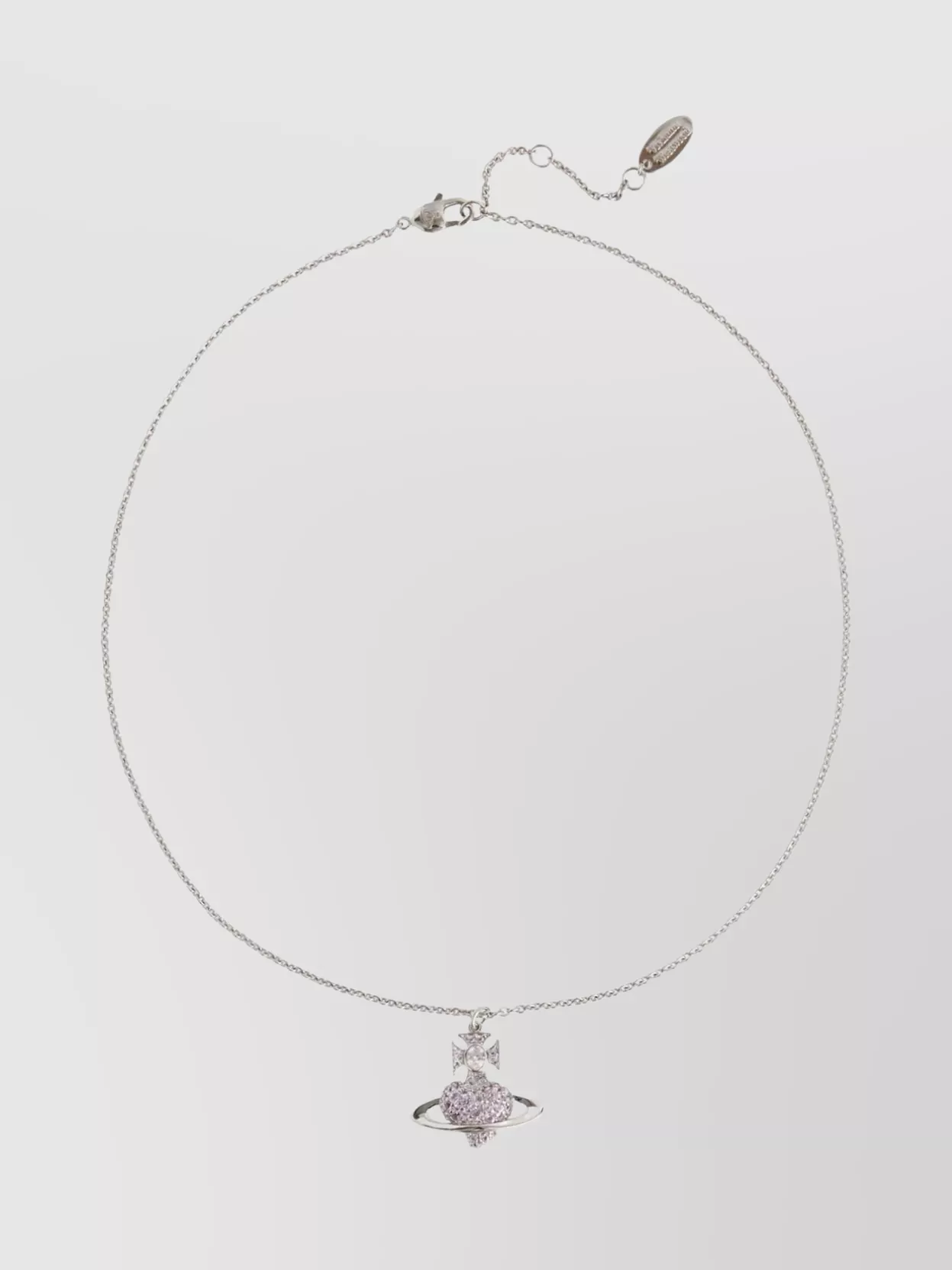 Vivienne Westwood Crystal Pendant Necklace With Adjustable Chain Link
