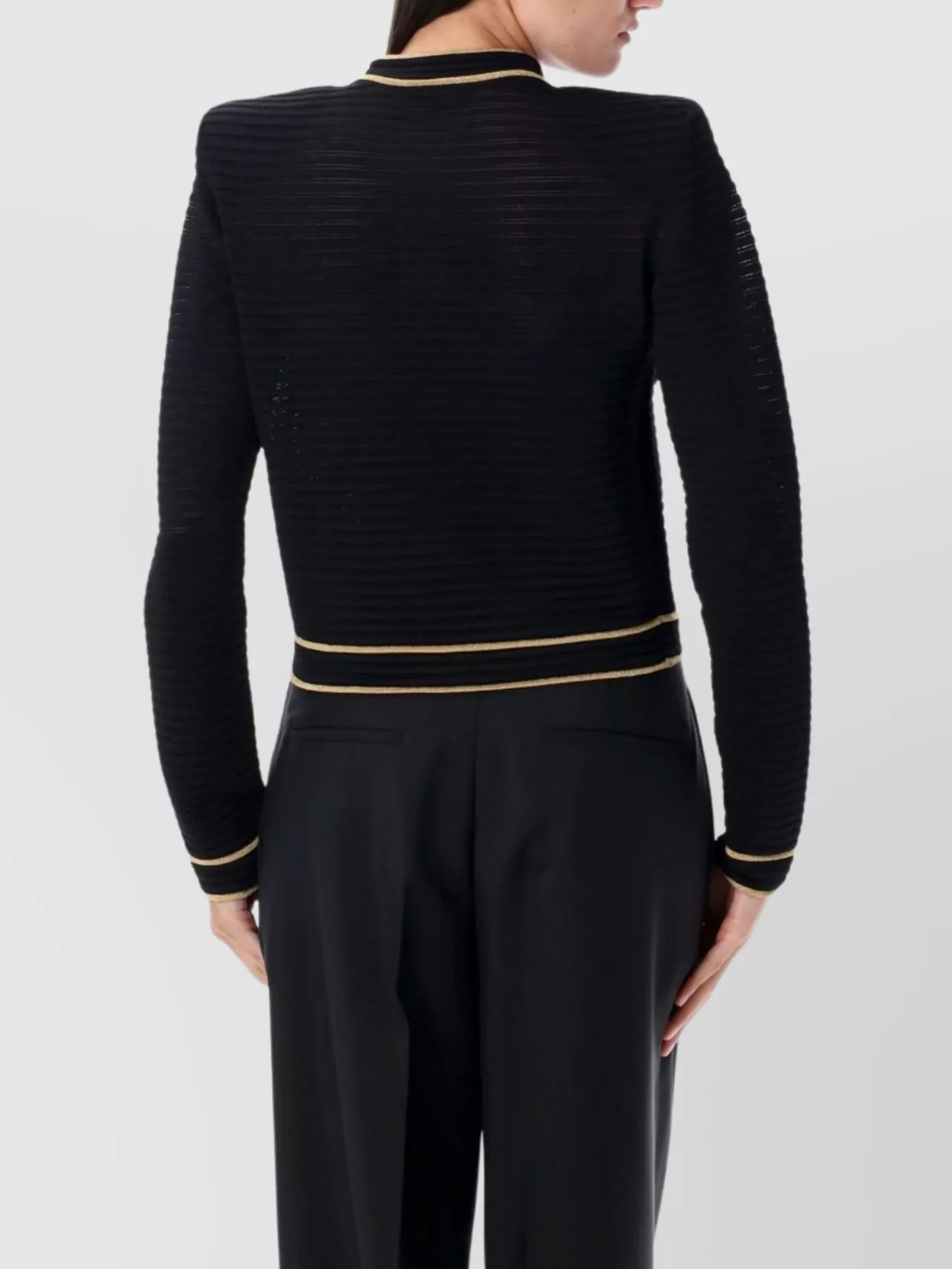 Balmain Ribbed Texture Buttoned Knit Cardigan