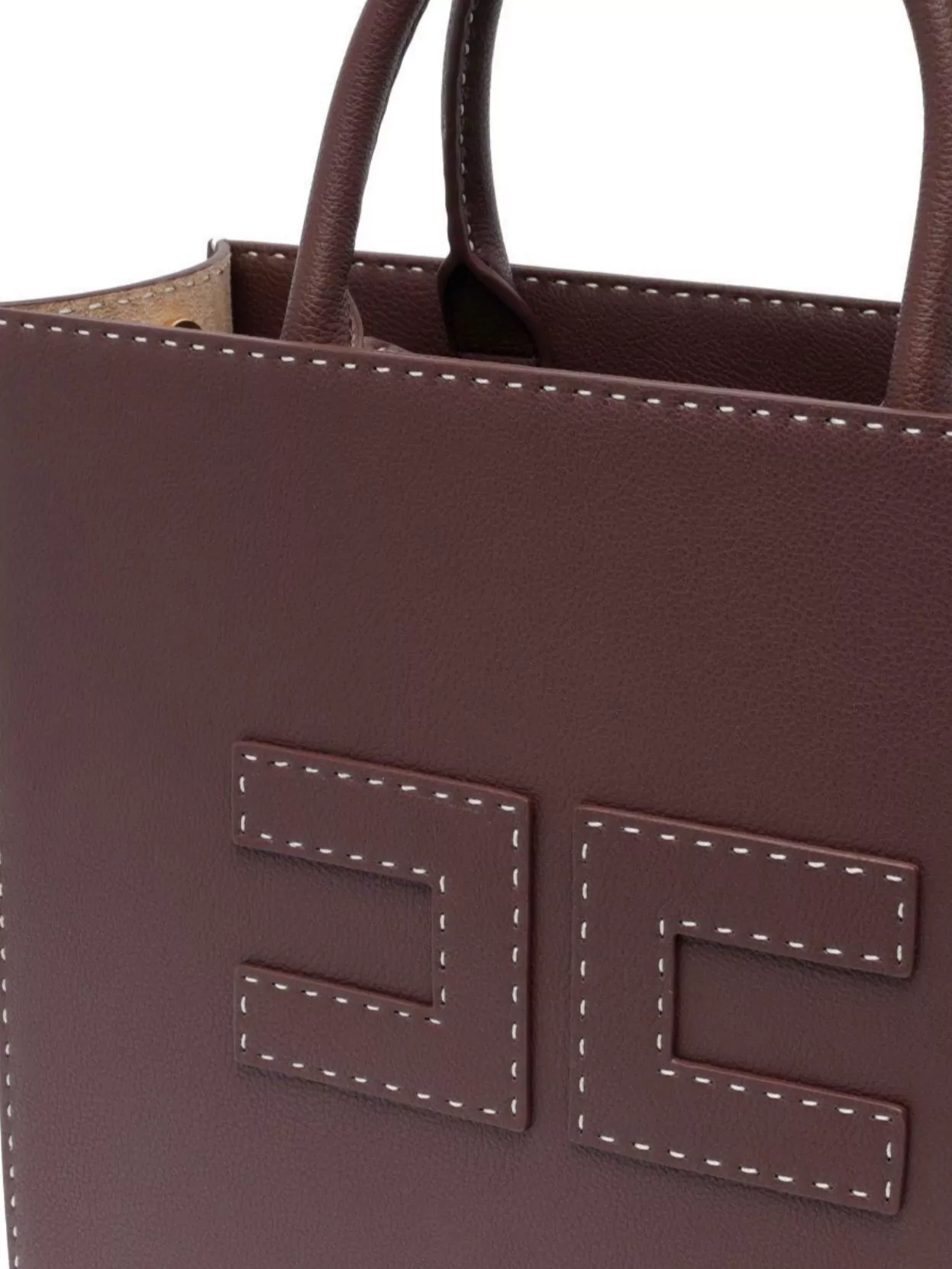 ELISABETTA FRANCHI LOGO MEDIUM TOTE BAG WITH DETACHABLE STRAP