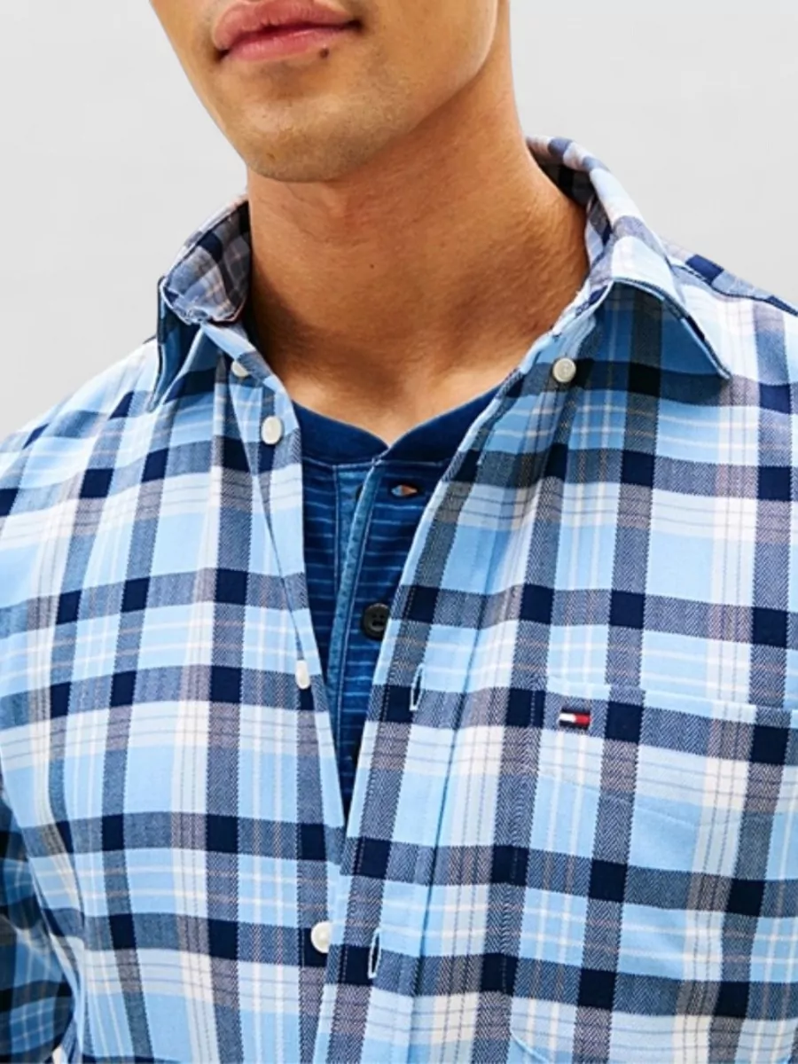 Tommy Hilfiger Long Sleeve Button-Down Shirt Chest Pocket