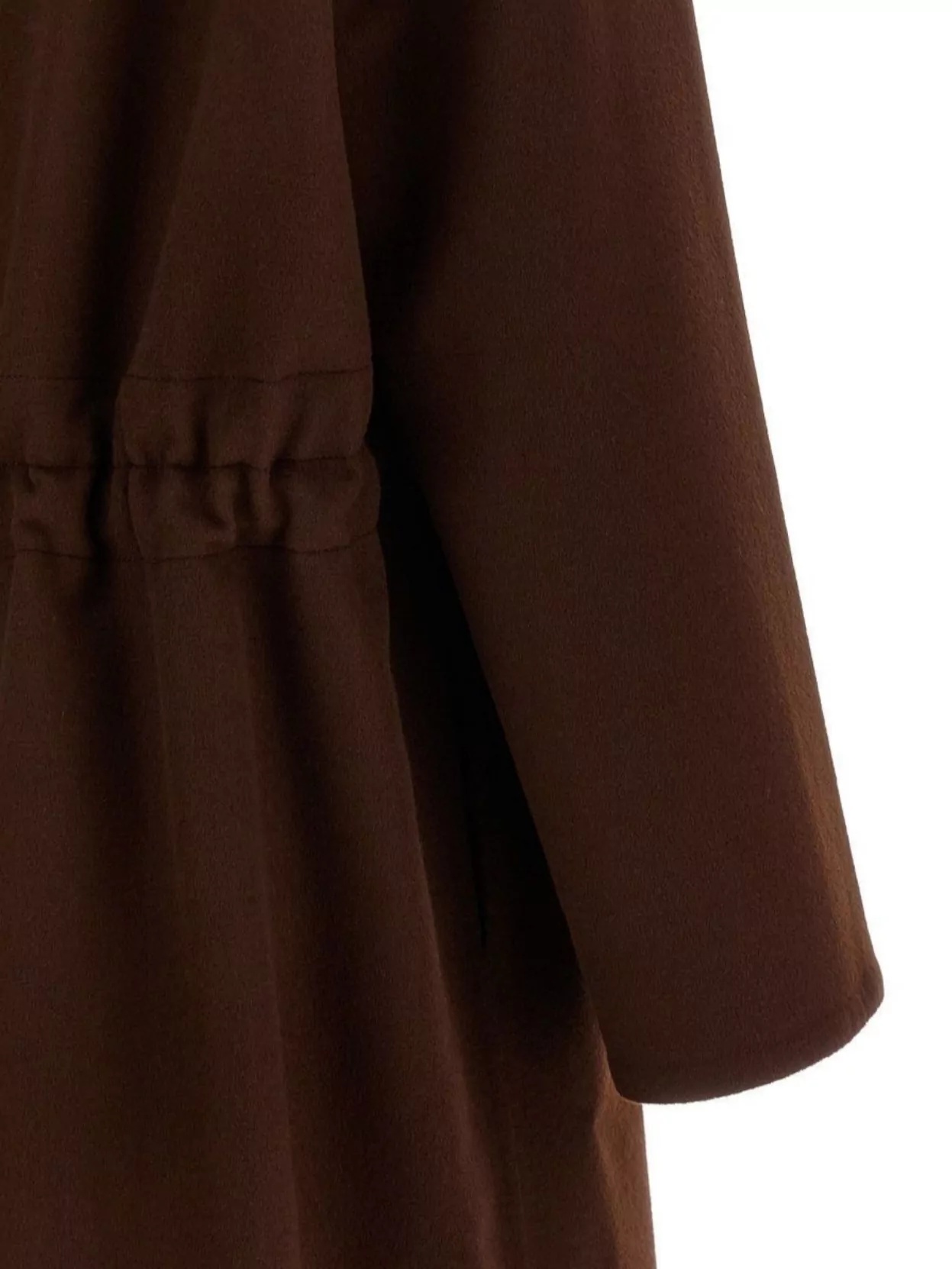 Fabiana Filippi Waist Belt Long Sleeve Lapel Pocket Coat In Brown