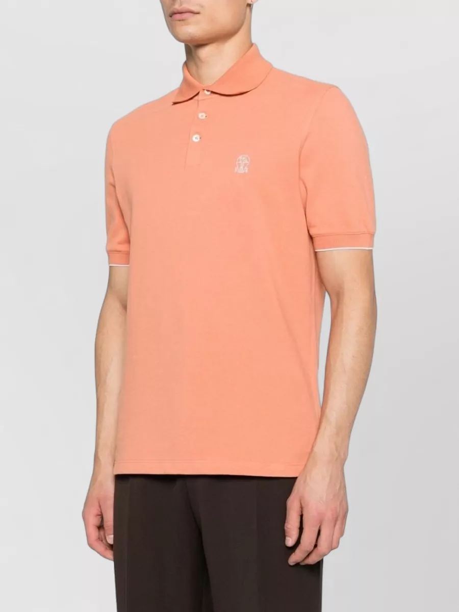 Brunello Cucinelli Cotton Polo Shirt Logo Detail Collar