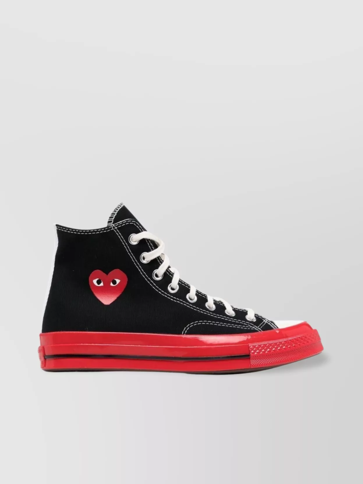 Comme Des Garçons Play High Top Sneakers With Red Sole