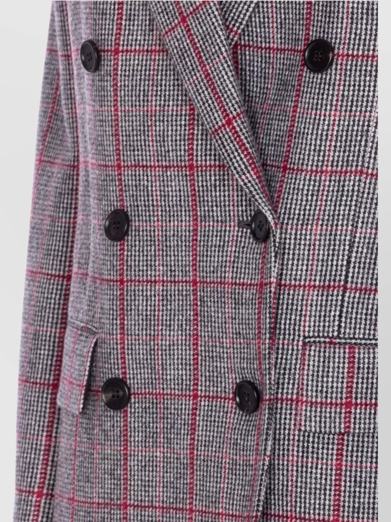 Chloé Double-breasted Velvet-trimmed Checked Wool Blazer