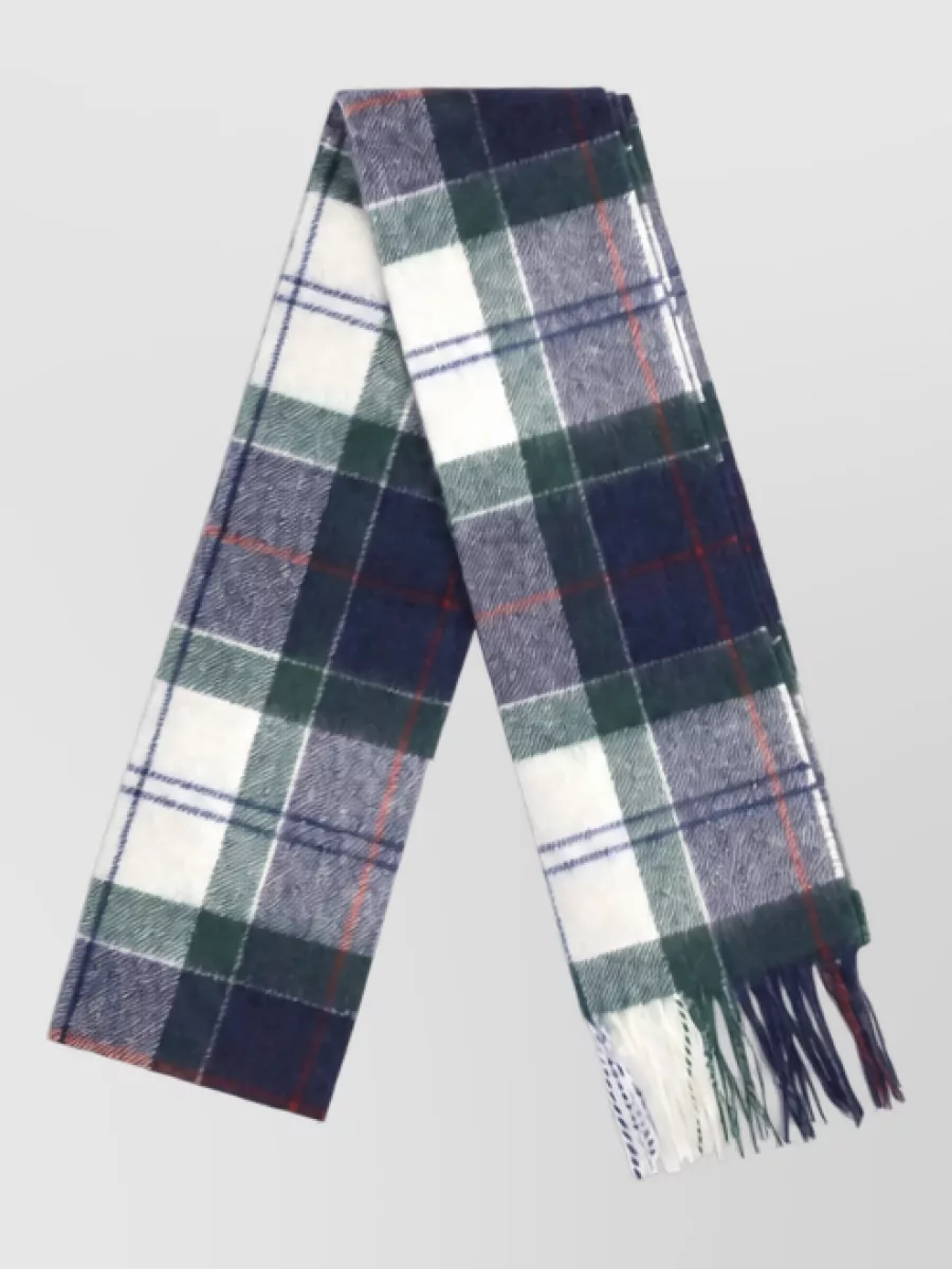 Barbour wool cashmere tartan scarf