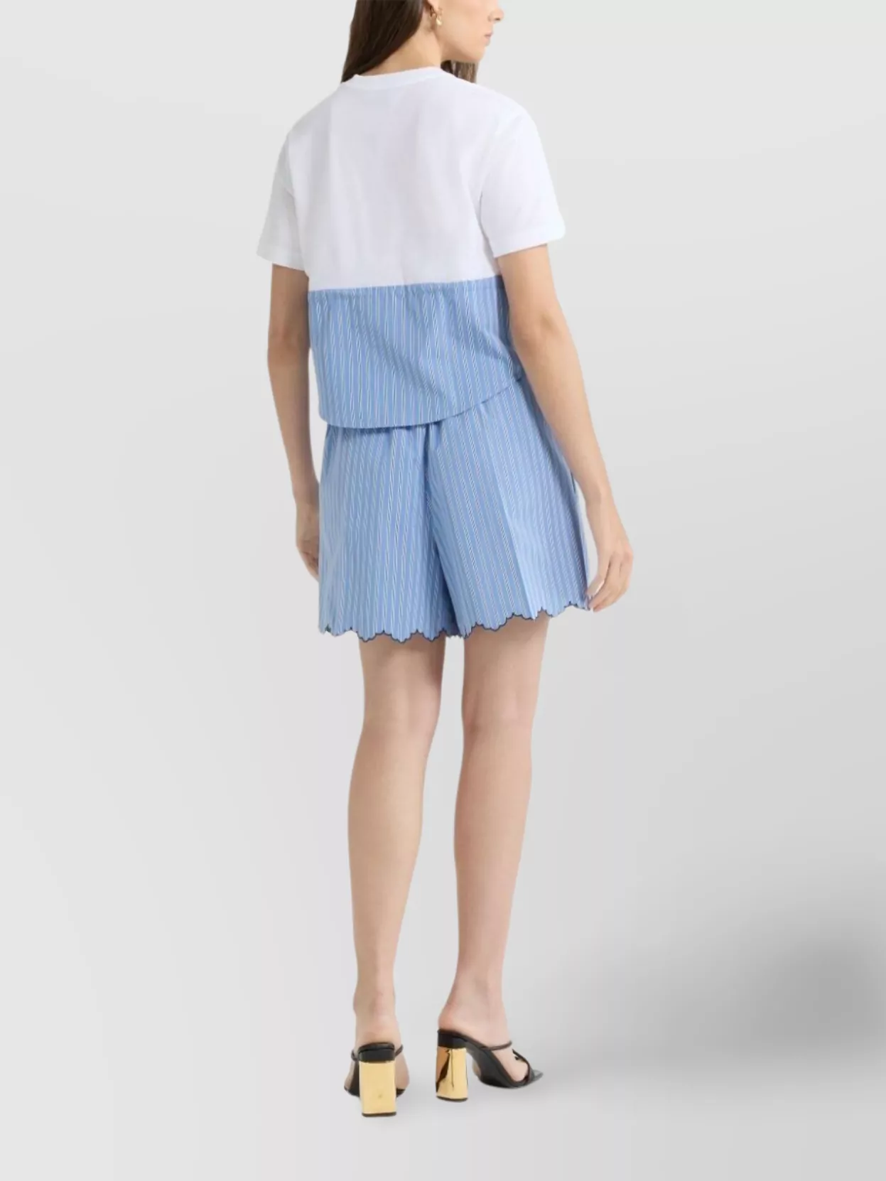 Patou Drawsgtring Waist Panelled T-shirt Clothing In White