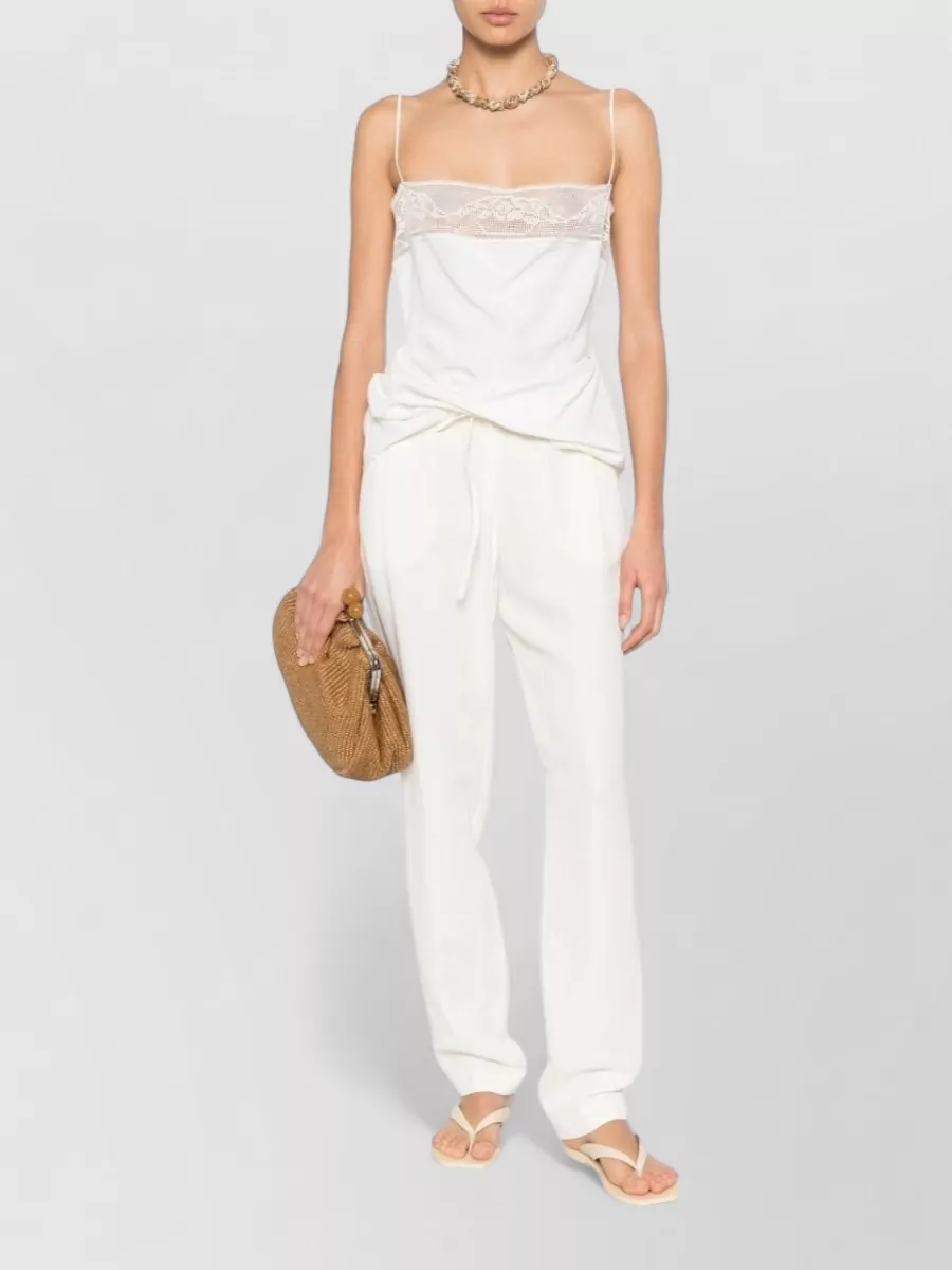 Fabiana Filippi Linen Blend Straight-Leg Trousers