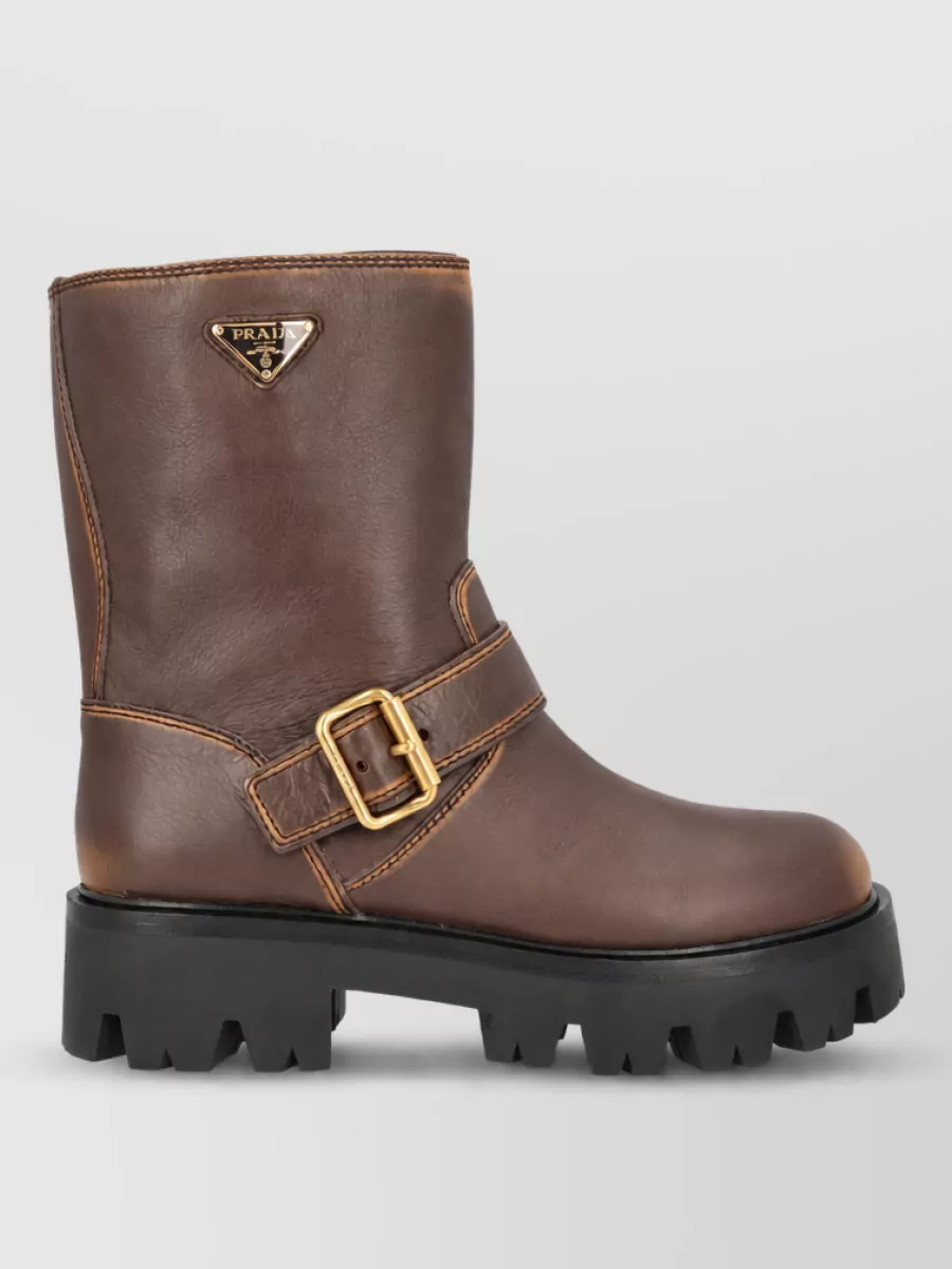 Prada Leather Ankle Boots