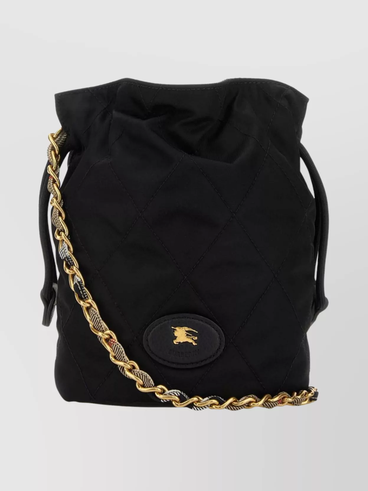 Burberry Quilted Horseshoe Bucket Bag With Chain Strap