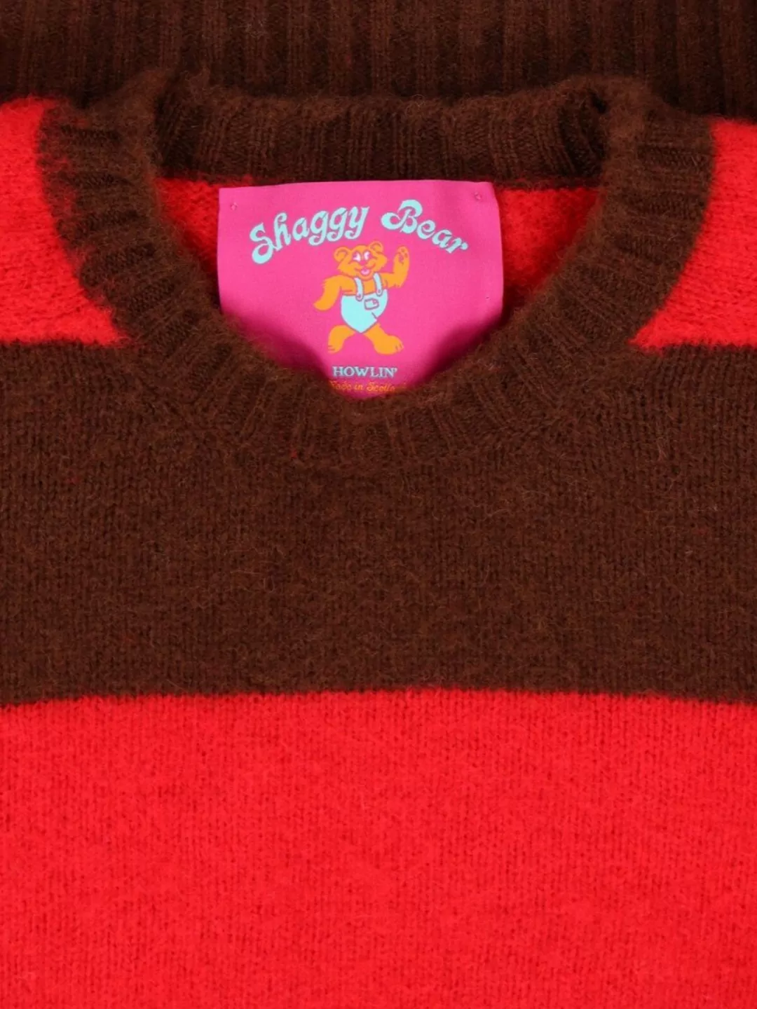 Howlin' Textured Knit Sweater With Classic Crew Neckline In Red