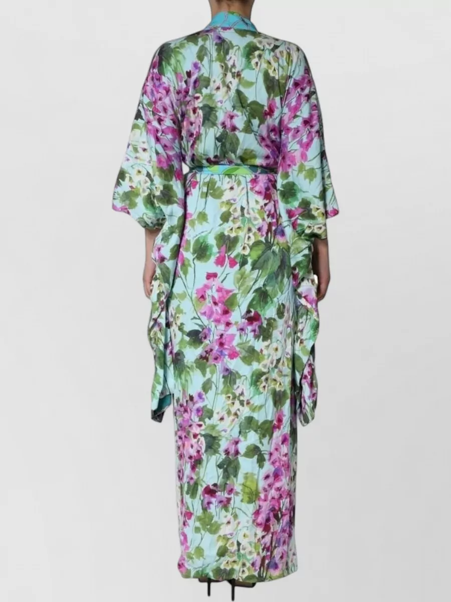 Dolce&Gabbana Silk Floral-Print Wrap Maxi Dress