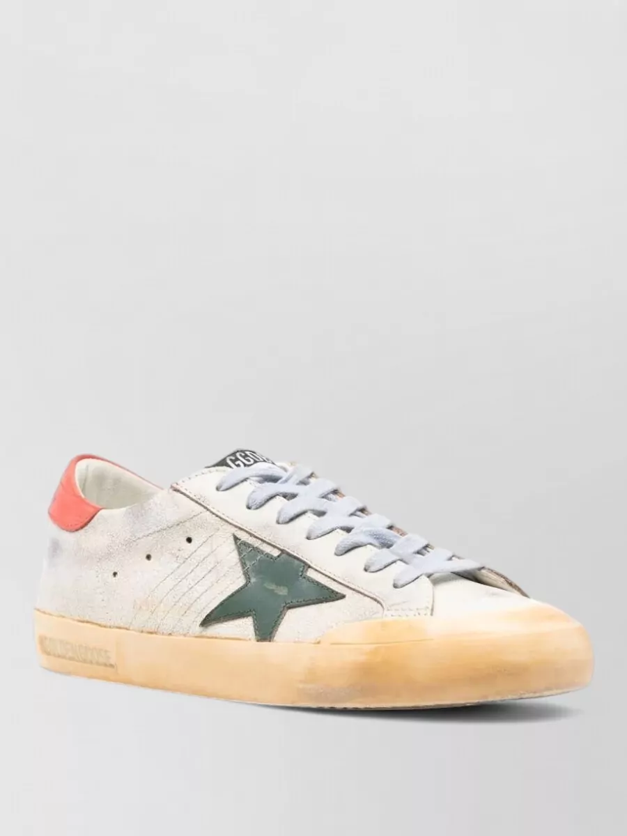 Golden Goose Leather Sneakers Worn Effect Star Detail